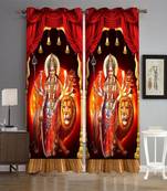 Digital printed Polyester Curtain set of 2 pcs stitched and fitted with eyelet By FRIMERR