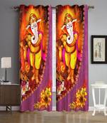 Digital printed Polyester Curtain set of 2 pcs stitched and fitted with eyelet By FRIMERR