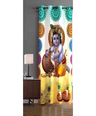 Digital printed Polyester Curtain set of 2 pcs stitched and fitted with eyelet By FRIMERR 2