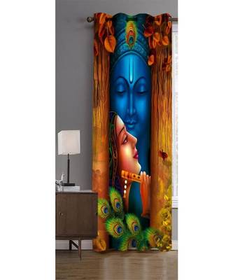 Digital printed Polyester Curtain set of 2 pcs stitched and fitted with eyelet By FRIMERR 2