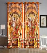 Digital printed Polyester Curtain set of 2 pcs stitched and fitted with eyelet By FRIMERR