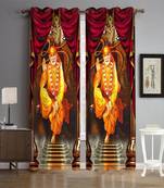 Digital printed Polyester Curtain set of 2 pcs stitched and fitted with eyelet By FRIMERR