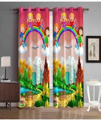 Digital printed Polyester Curtain set of 2 pcs stitched and fitted with eyelet By FRIMERR 1