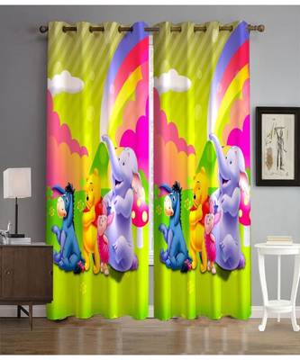 Digital printed Polyester Curtain set of 2 pcs stitched and fitted with eyelet By FRIMERR 2