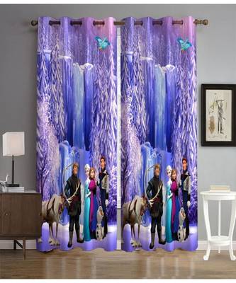 Digital printed Polyester Curtain set of 2 pcs stitched and fitted with eyelet By FRIMERR 1