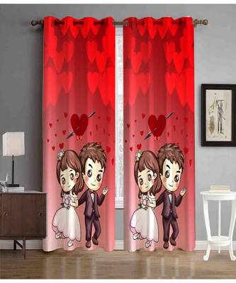 Digital printed Polyester Curtain set of 2 pcs stitched and fitted with eyelet By FRIMERR 1