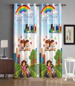Digital printed Polyester Curtain set of 2 pcs stitched and fitted with eyelet By FRIMERR