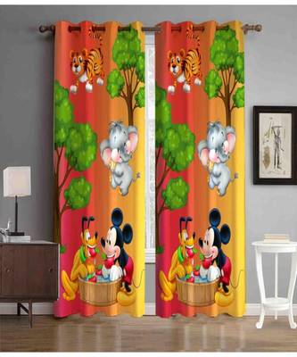 Digital printed Polyester Curtain set of 2 pcs stitched and fitted with eyelet By FRIMERR 1