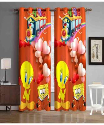 Digital printed Polyester Curtain set of 2 pcs stitched and fitted with eyelet By FRIMERR 1