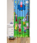 Digital printed Polyester Curtain set of 2 pcs stitched and fitted with eyelet By FRIMERR