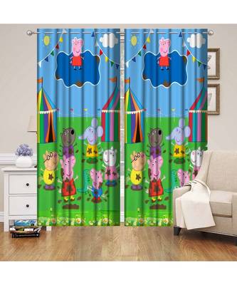 Digital printed Polyester Curtain set of 2 pcs stitched and fitted with eyelet By FRIMERR 2