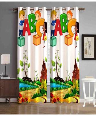 Digital printed Polyester Curtain set of 2 pcs stitched and fitted with eyelet By FRIMERR 1