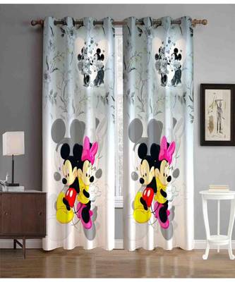 Digital printed Polyester Curtain set of 2 pcs stitched and fitted with eyelet By FRIMERR 1