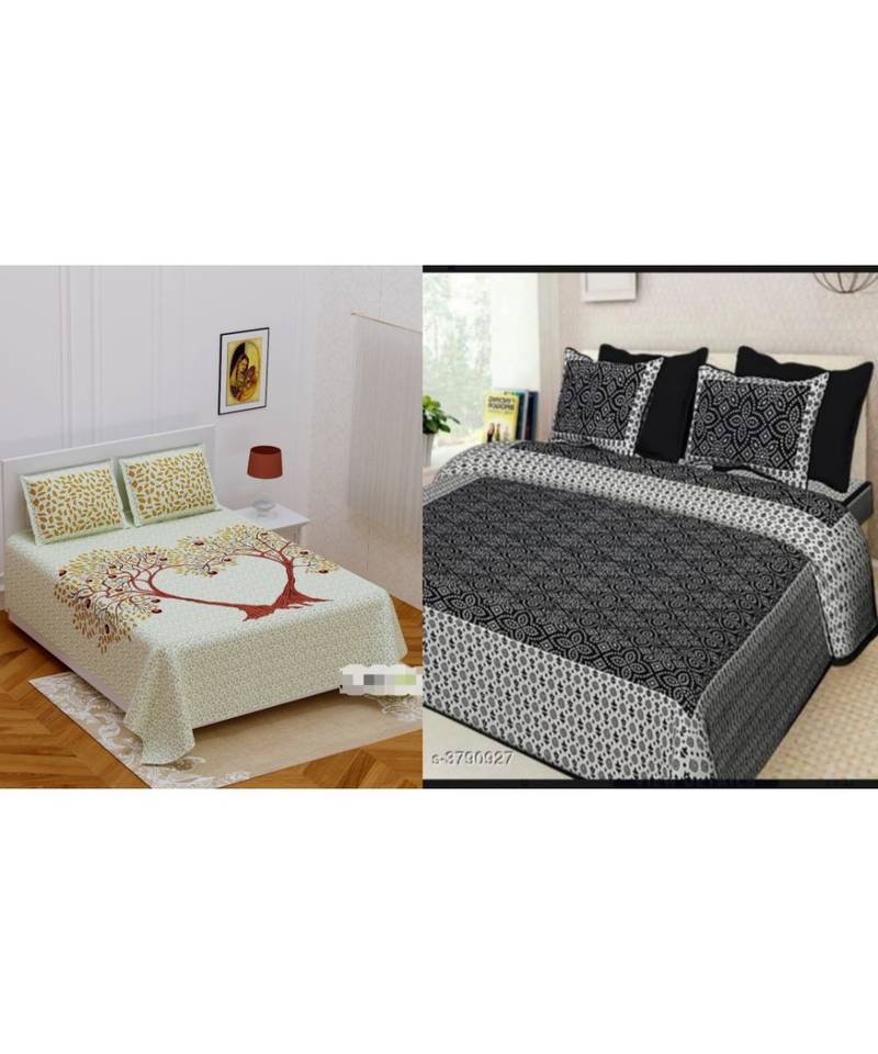 Indian Bedsheet Combo The set includes both the bedsheet and pillow