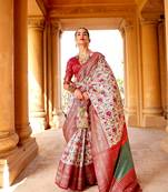 white patola   saree & blouse