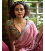 Suta Green Cotton Satin Embroidered Blouse