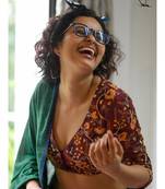 Suta Maroon Cotton Satin Embroidered Blouse