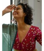 Suta Pink Cotton Satin Embroidered Blouse