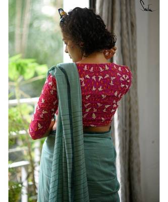 Suta Pink Cotton Satin Embroidered Blouse 4