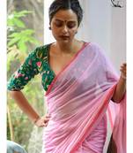 Suta Green Cotton Satin Embroidered Blouse