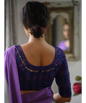Suta Polyester Blue Coloured Hand-Sequined Blouse 3