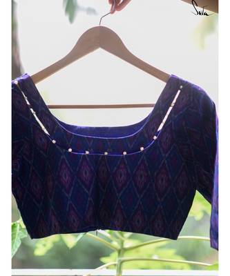Suta Polyester Blue Coloured Hand-Sequined Blouse 5