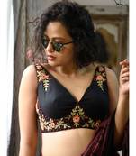Suta Black Cotton With Hand Embroidery Embroidered Blouse