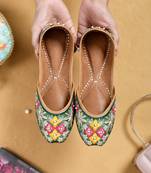 Purely Lush Green Nikah/Valima Bridal Embroidered Jutti