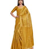 Gold woven art silk saree with blouse