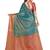 Turquoise woven art silk saree with blouse