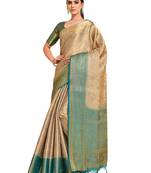 Grey woven art silk saree with blouse