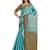 Turquoise woven art silk saree with blouse