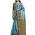 Turquoise woven art silk saree with blouse