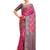 Pink woven art silk saree with blouse