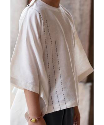 White Kantha Embroidered Top 2