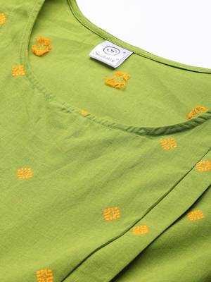 Green woven cotton maxi-dresses 5
