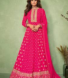 Pink resham embroidery georgette salwar