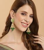 Green pearl earrings