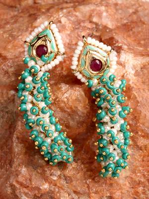 Blue pearl earrings 2