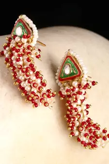 Red pearl earrings