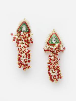 Red pearl earrings 3