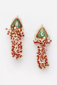 Red pearl earrings