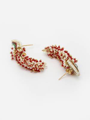 Red pearl earrings 4