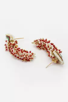 Red pearl earrings