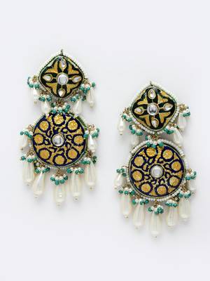 Blue pearl earrings 2