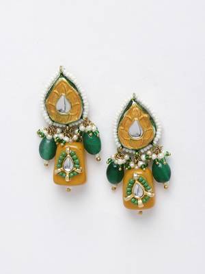 Green pearl earrings 2