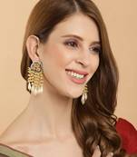 Yellow pearl earrings