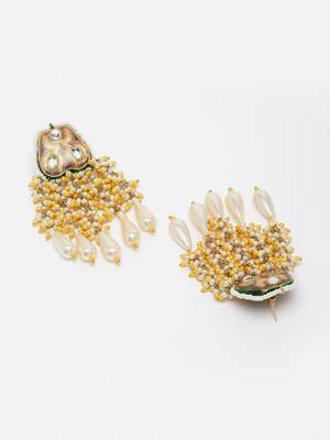 Yellow pearl earrings 4