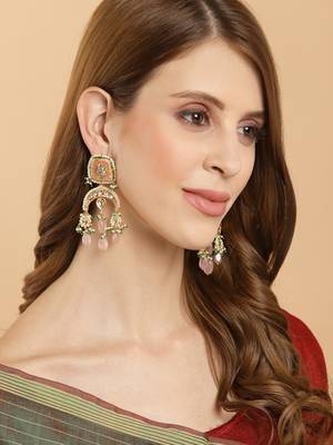 Pink pearl earrings 1
