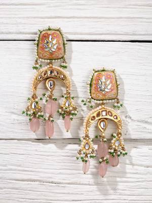 Pink pearl earrings 2